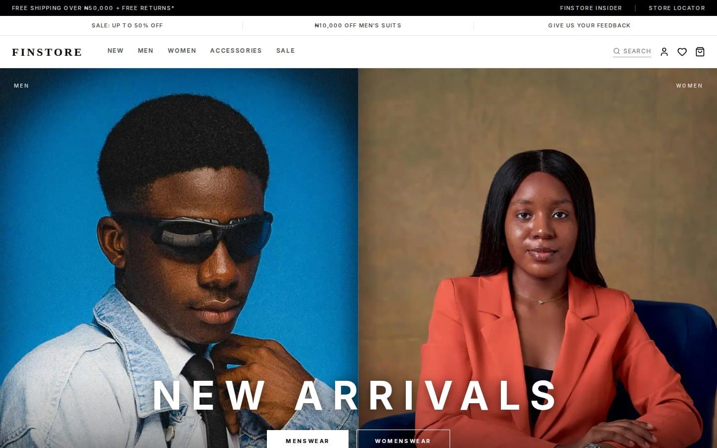 Finstore Template 02 — editorial retail interface
