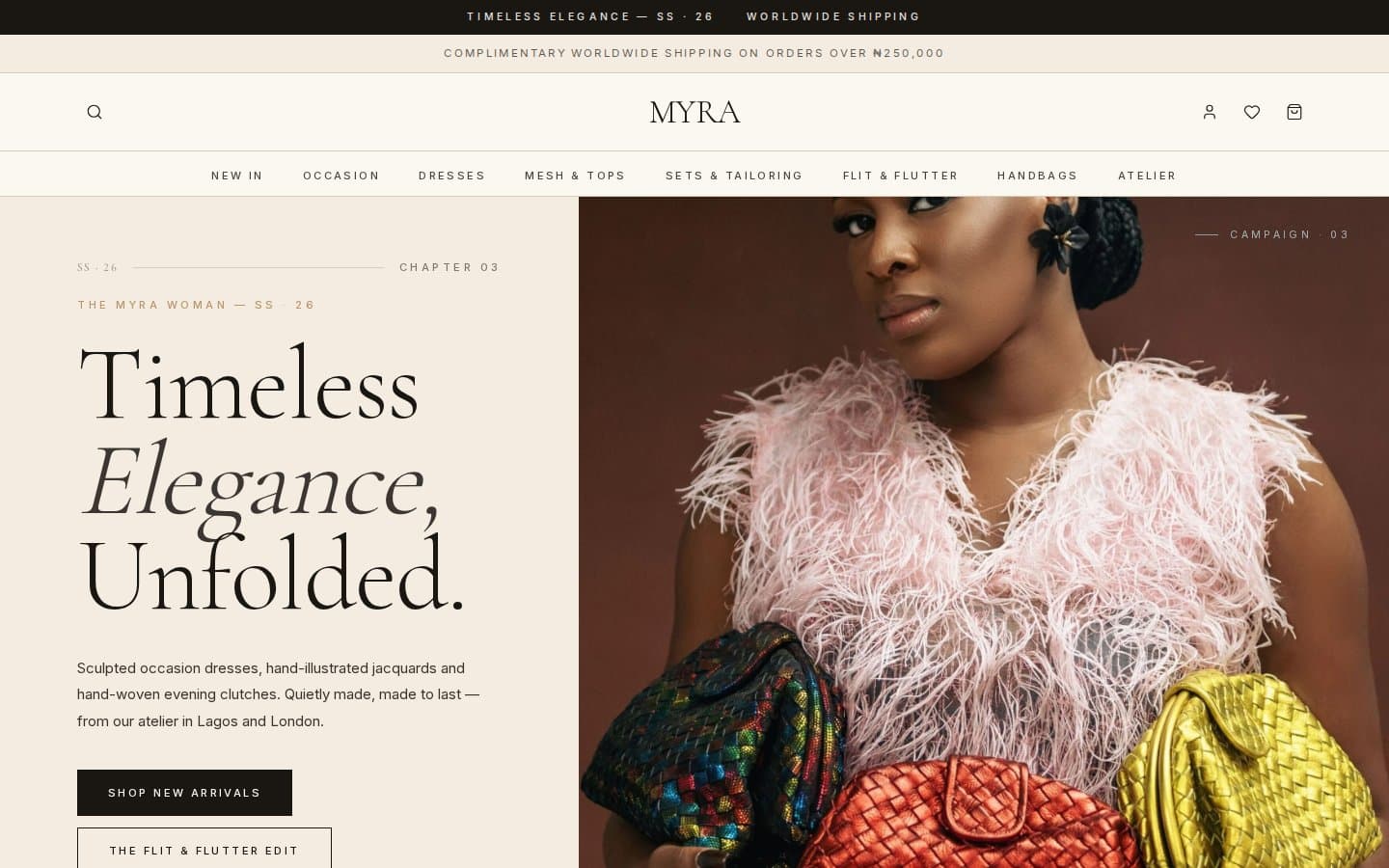 Template 04 (Myra) — beauty and lifestyle storefront